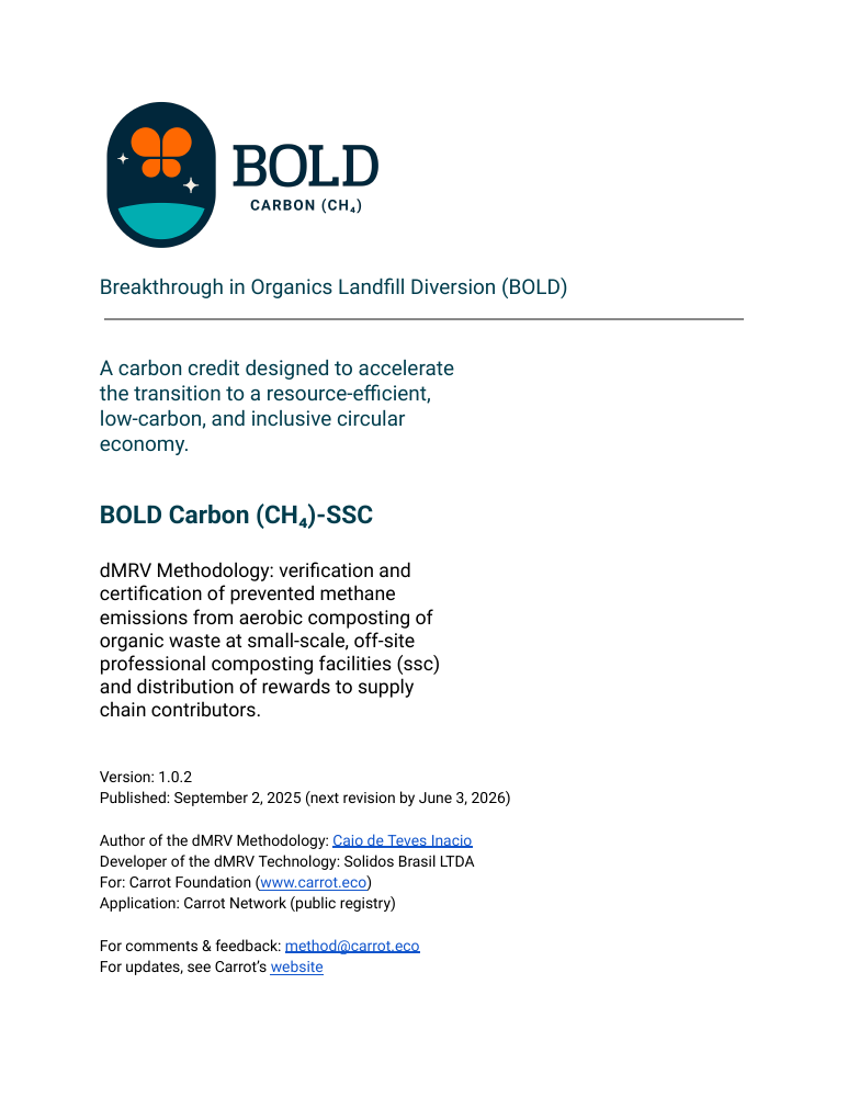 Cover of BOLD Carbon (CH₄)-SSC, version 1.0.2
