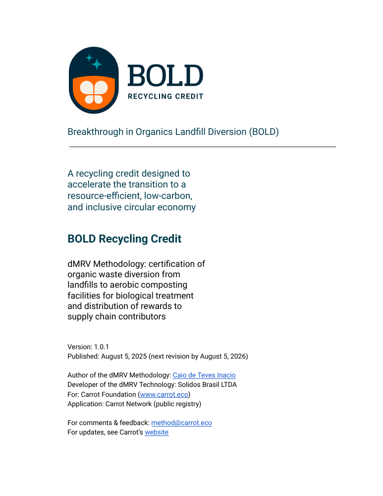 Cover of BOLD Recycling Credit, version 1.0.1